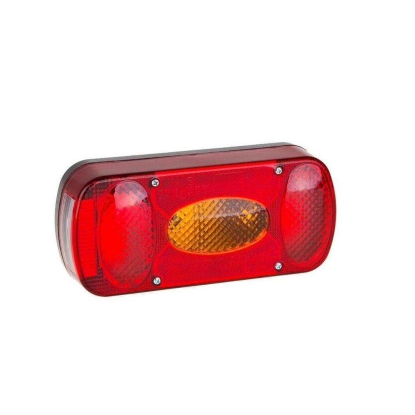 Lampa Spate idealSTORE Dimensiuni 215 X 100, 5 Functii, Functii Semnalizare, Catadioptru, Ceata, Frana, Iluminare numar, Pozitie, Ceata, Functioneaza la 12V sau 24V, Distanta intre suruburi de 155mm, Stanga