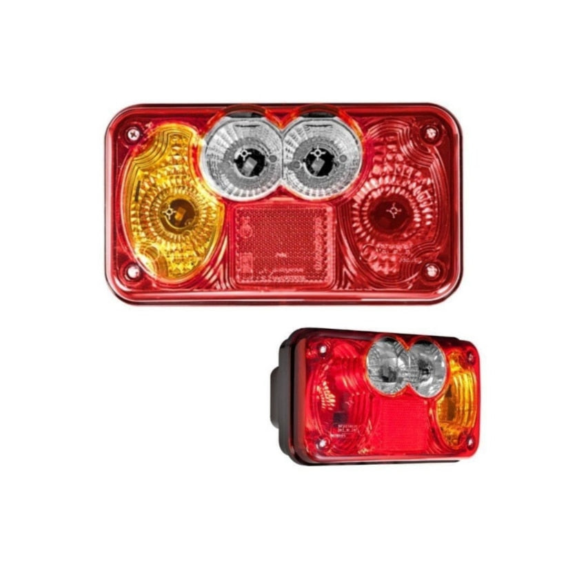 Lampa Stop idealSTORE Camion Remorca cu Cablaj 5 Functii, Semnalizare, Pozitie, Stop Frana, Marsarier, Ceata, Dimensiuni 191 x 107 x 78 mm, Stanga