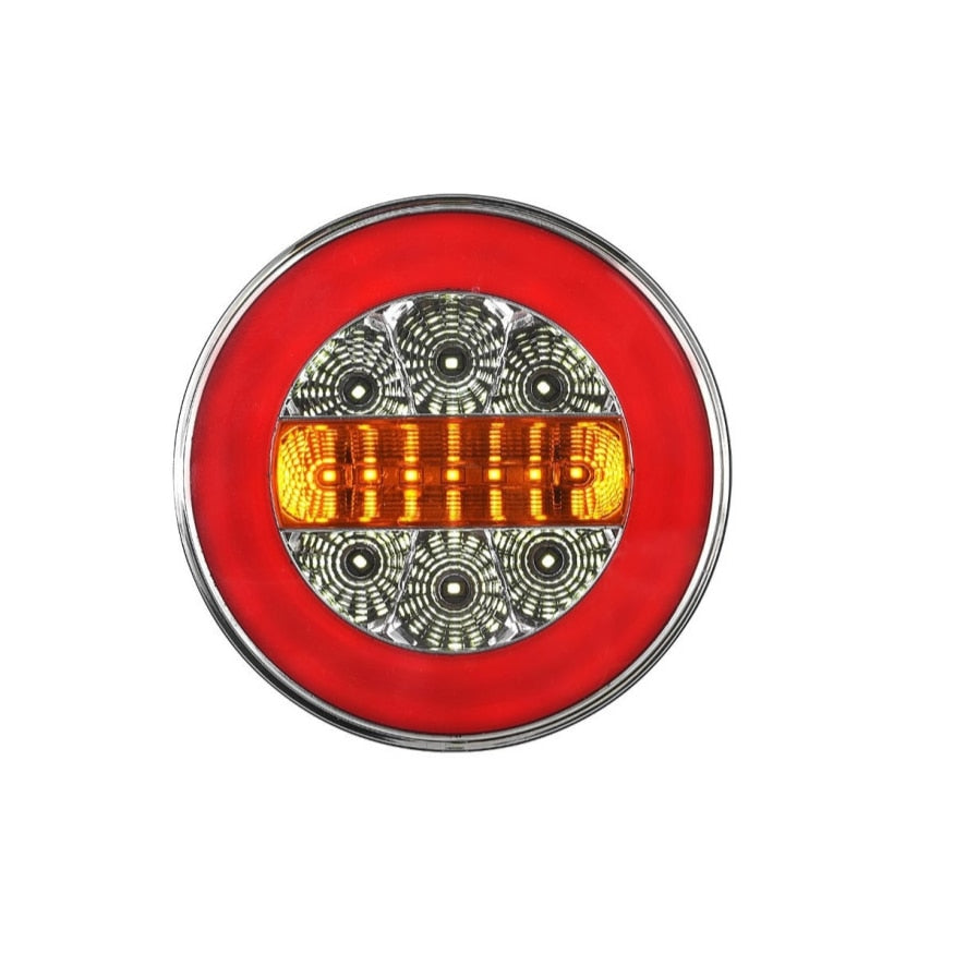 Lampa Stop LED idealSTORE Tip Neon, 4 Functii 12V-24V, Semnalizare, Pozitie, Stop Frana, Marsarier, Diametru 15 cm, Distanta intre suruburi pentru fixare - 4,5 cm