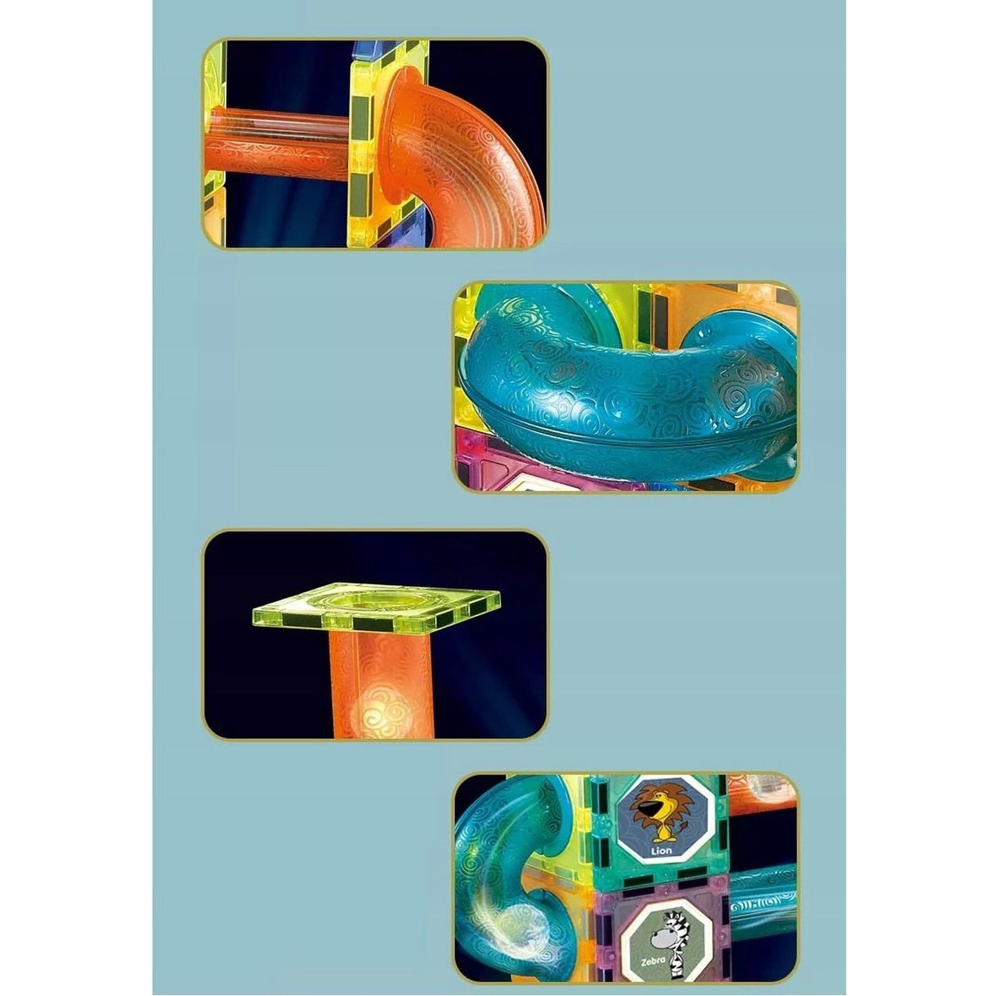 Set Blocuri Magnetice Cu Lumina IdealSTORE LightMag 75 Piese Pentru Constructii