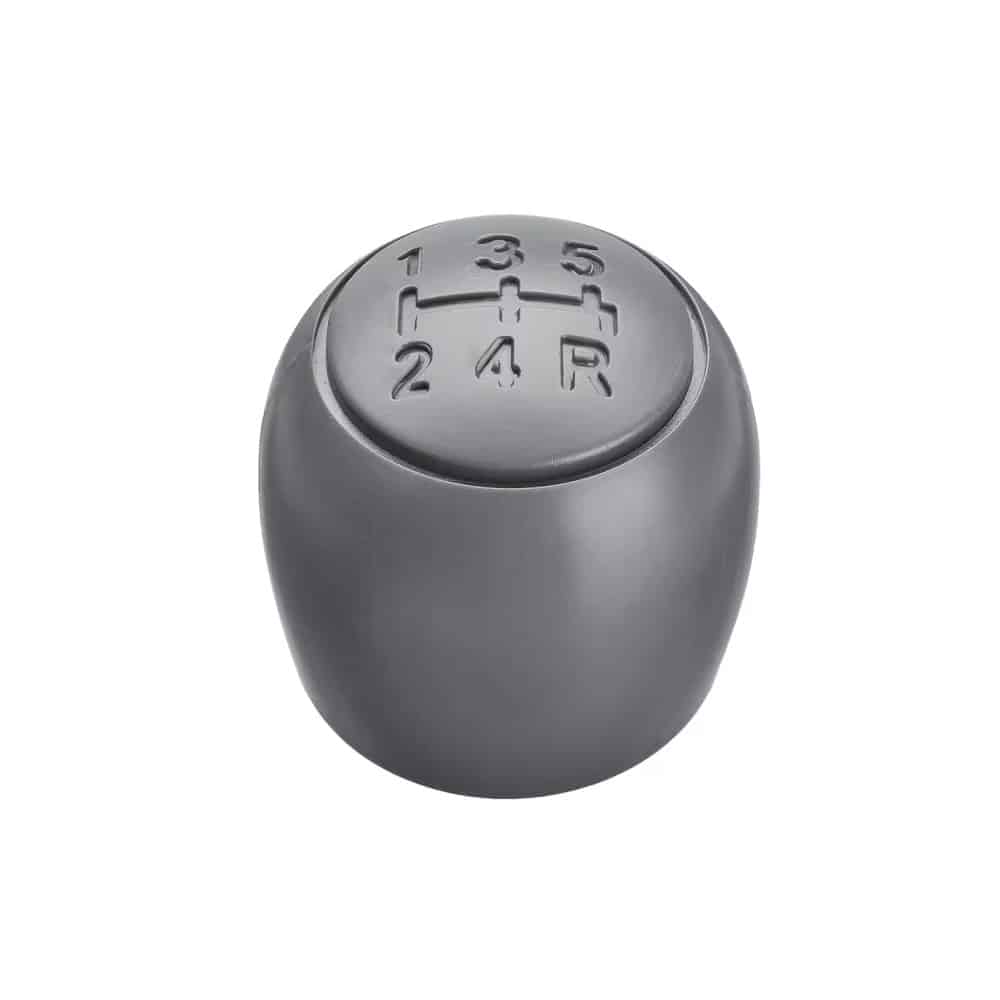 Maner Schimbator Auto idealSTORE, Compatibil Fiat Panda 2003-2012, Material Piele Sintetic si Plastic, Culoare Gri, 5 Trepte + Marsarier