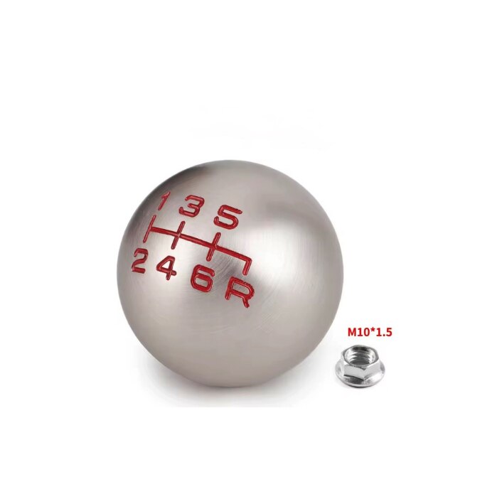 Maner Schimbator auto idealSTORE, metalic, 6 viteze, gri metalizat, inscriptionare rosie, pentru Honda Accord 2003-2012