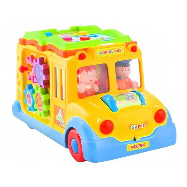 Masinuta de jucarie Autobuz scolar Marec, Plastic, Multicolor