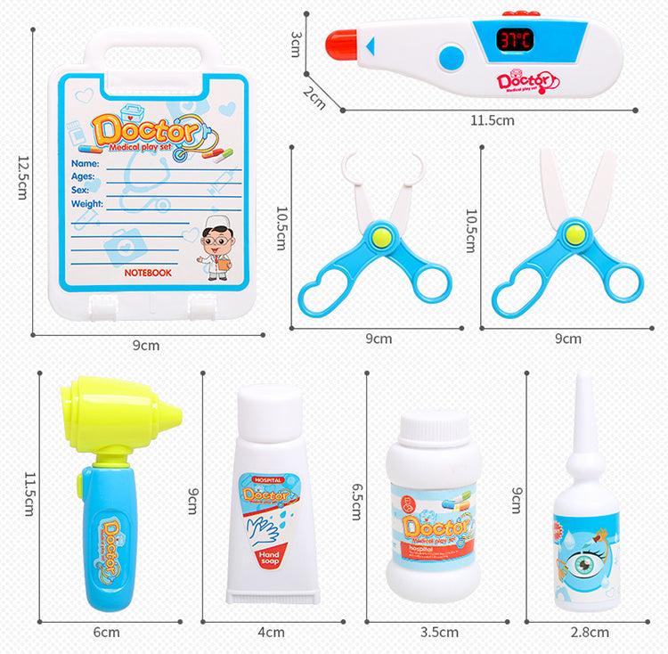 Set de Rol Complet Interactiv si Creativ, Micul Doctor, Carucior pe 4 Roti, 17 Accesorii incluse, Portabil