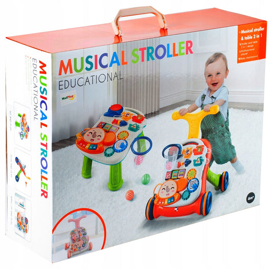 Antepremergator muzical cu activitati 2 in 1 Red