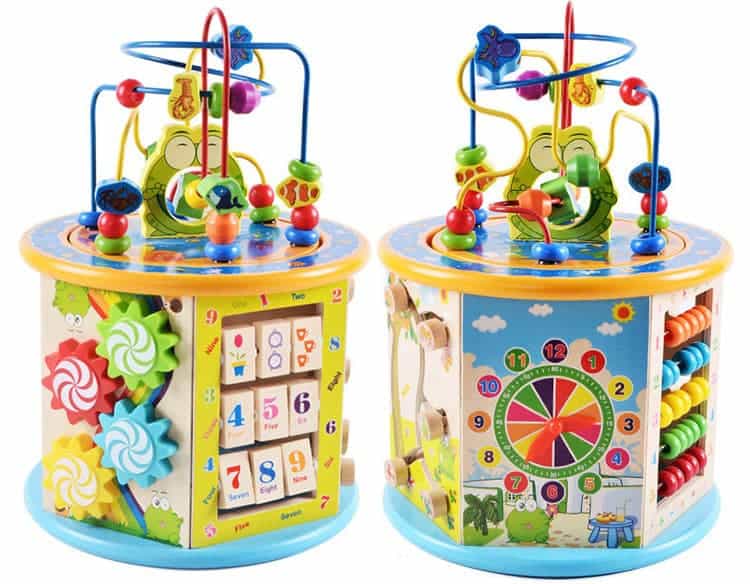 Centru de activitati din lemn 8 in 1 Broscuta vesela, eduBEBE, N40-1