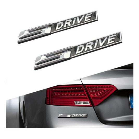 Ornament ' S Drive ' idealSTORE, Crom cu Negru, Dimensiune 9,7 cm, banda dublu adeziva inclusa