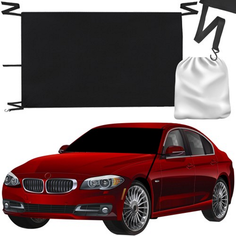 Parasolar Parbriz Anti-Inghet idealSTORE, Dimensiuni 130 x 113 x 167 cm, Impermeabil, Montaj Rapid Prin Carlige, Protejeaza Impotriva Zapezii si a Razelor Solare, Include Sac pentru Depozitare