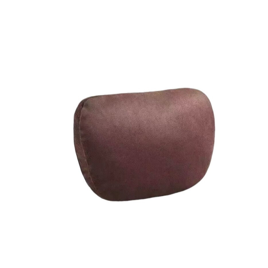 Perna Tetiera Auto idealSTORE Ultra Soft LUXURY Alcantara Dimensiuni 30 x 20 x 8 cm, Moale, Confortabil, oferind confort de calatorie, Design elegant, Cafea