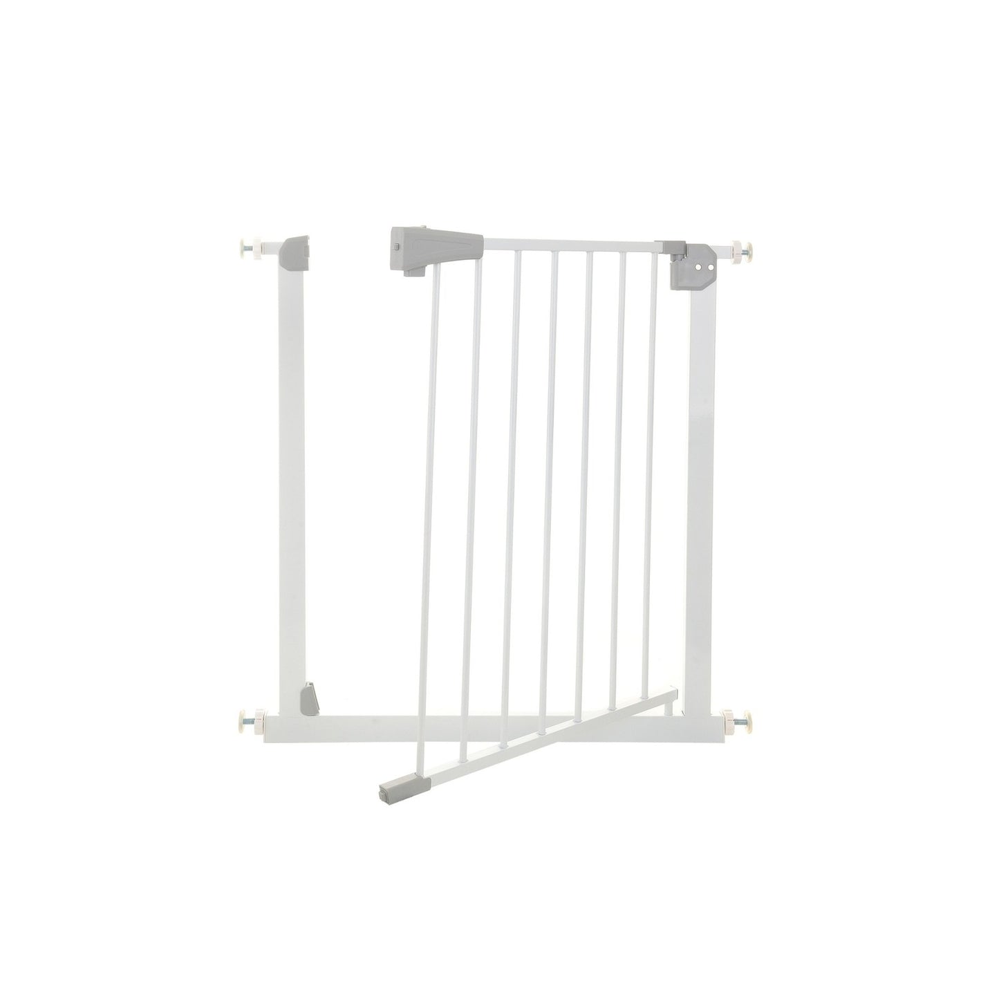 Poarta siguranta reglabila idealSTORE copii si animale 75-85 cm, otel, Alba
