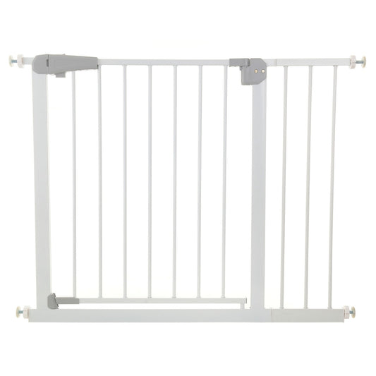Poarta de siguranta pentru copii si animale, idealSTORE, Dimensiuni 75-95 cm,Culoare Alb