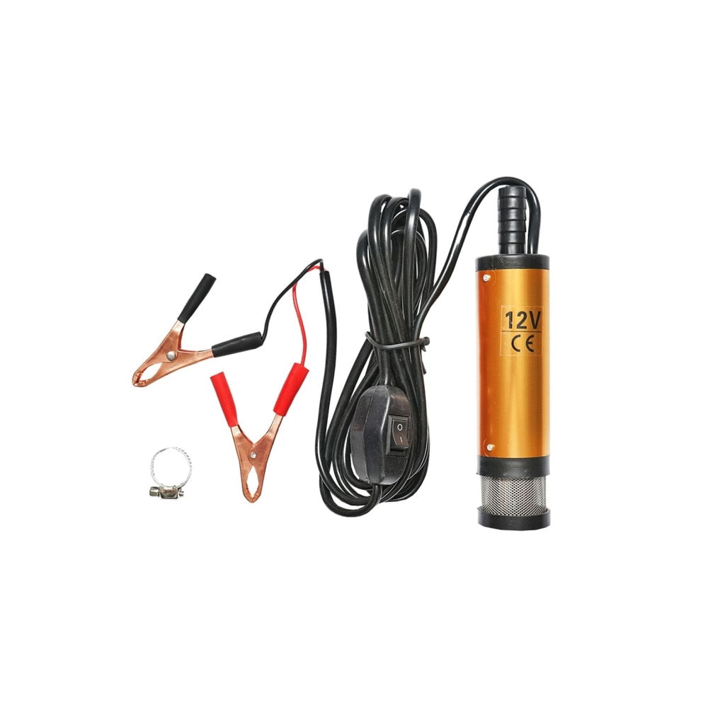 Pompa Transfer Combustibil idealSTORE, Submersibila, Alimentare 12V, Diametru 38mm, Extractie 20l/min, Lungime Cablu Alimentare 3m