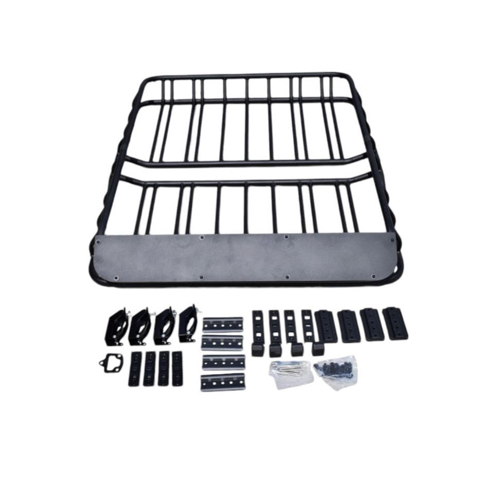 Portbagaj Plafon Auto idealSTORE Metalic Roof Rack cu 2 Bari Transversale Incluse, Otel, Dimensiuni 127 x 101 cm, 120 Kg Maxim