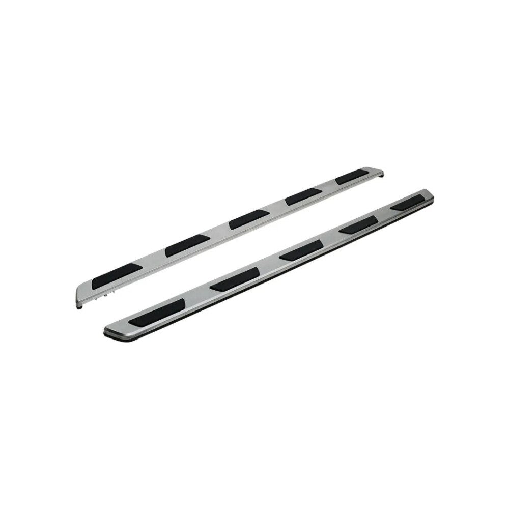 Praguri Auto idealSTORE, Set Stanga+Dreapta, Aluminiu, Negru cu Insertii Argintii, Montaj Rapid