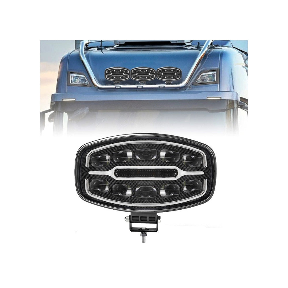 Proiector led auto 2 faze cu drl alb si portocaliu idealSTORE 55w omologat e9 12v 24v