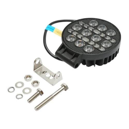 Proiector rotund LED idealSTORE cu DRL 9-80V, 36W, alb-galben, Carcasa Aluminiu IP67, Tip luminia 10 Led-uri tip spot alb+ DRL galben