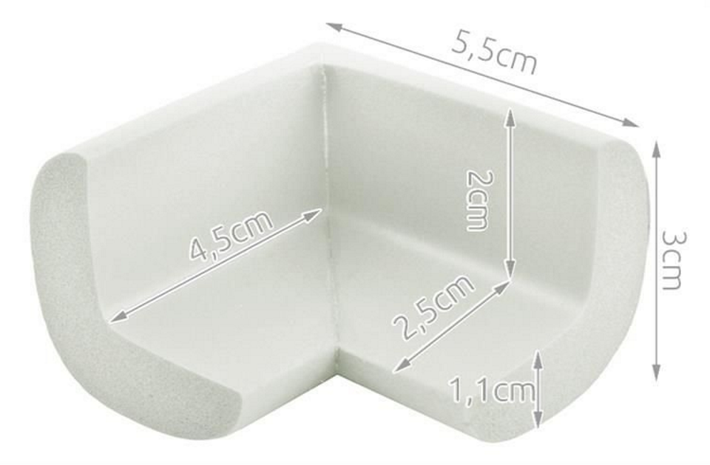 Protectii Colturi Spuma idealSTORE, Dimensiuni 5, 5x5, 5x3 cm, Spuma Moale, Impermeabila si Flexibila, Inlcude Benzi Autoadezive, Curatare Usoara, Grosime 1, 1 cm