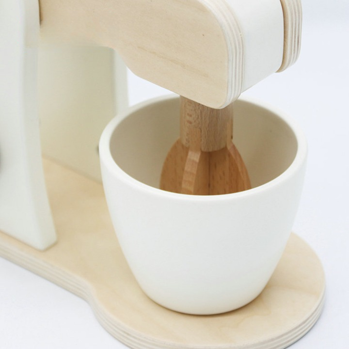 Mixer din Lemn cu Accesorii idealSTORE, Buton Rotativ, Model Realistic