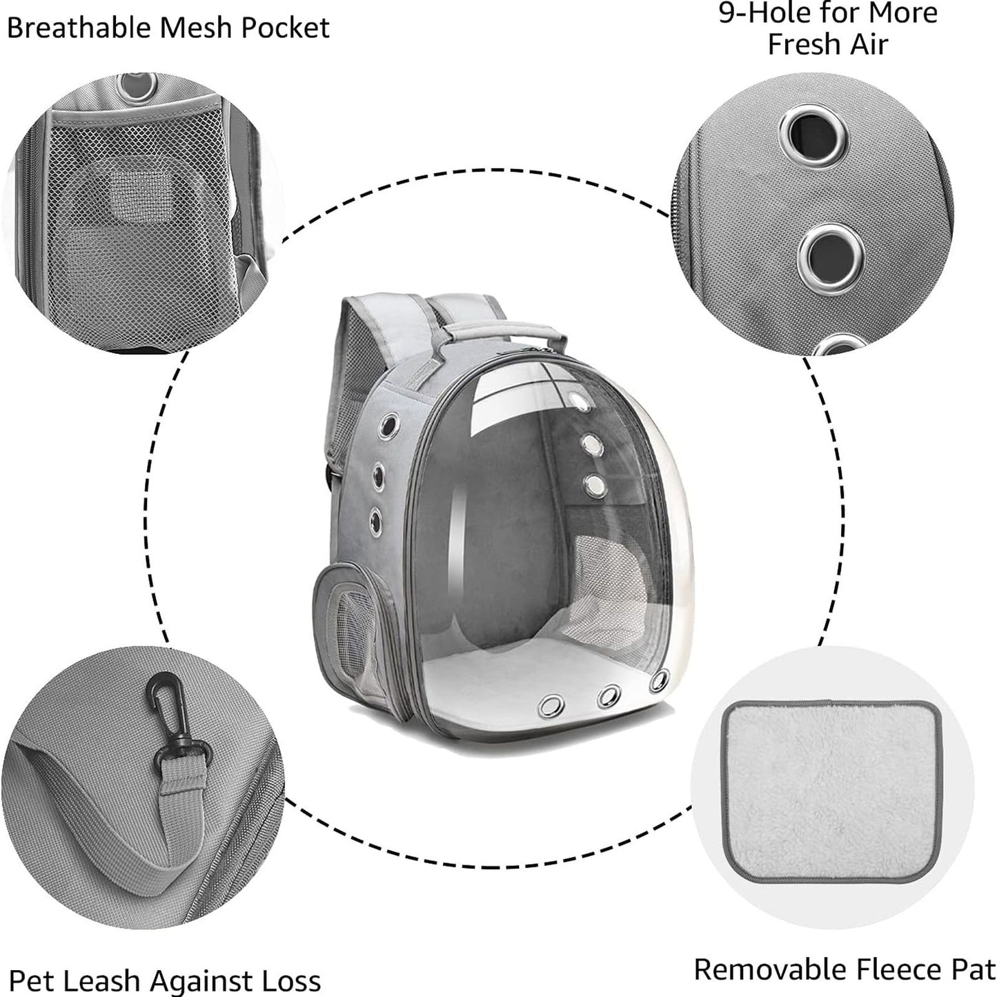 Rucsac transport animale talie mica IdealSTORE ventilatie transparent