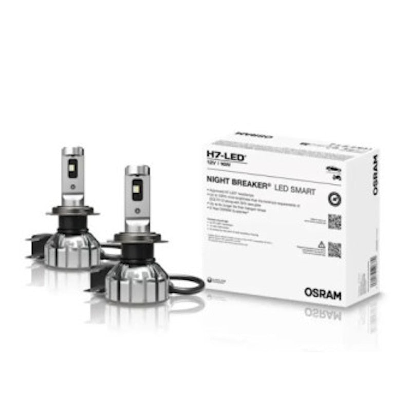 Set 2 Becuri idealSTORE Osram Night Breaker Led Smart H7 +330%, Omologat RAR, 16W, 6000K, 1550 Lumeni