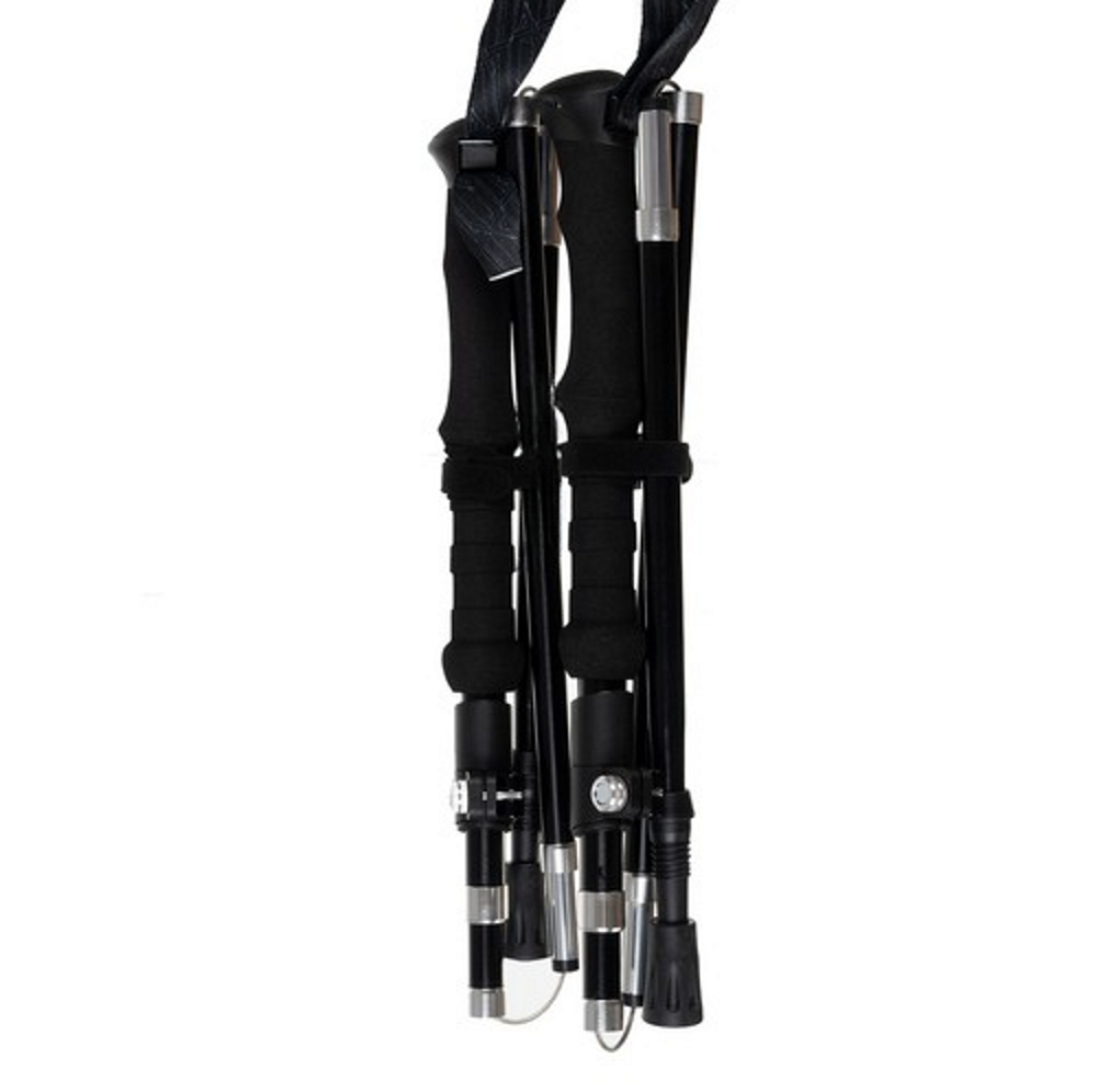 Set 2 Bete Trekking Walking idealSTORE, Reglare Lungime-110-130, Manere Ergonomice si Curele Ajustabile, 3 Tipuri de Picioare, Pentru Drumetii, Zapada, Noroi, Asfalt, Capete de Soc + Capac, Durabilitate si Greutate mica