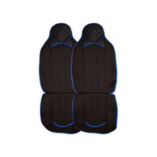 Set 2 Huse idealSTORE Scaun Spatar Romb, Confort, Rezistente in Timp, Anti-alunecare, Respirabil, Culoare Negru-Albastru