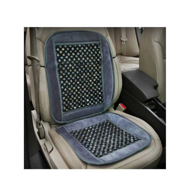 Set 2 huse scaun auto universale idealSTORE cu efect de masaj lemn, prindere elastica, ventilata HL, Design elegant, Gri