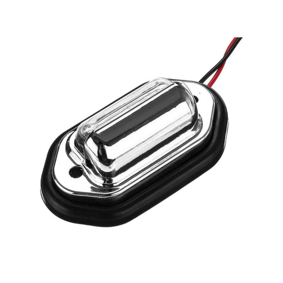 Set 2 Lampi Numar Carcasa Cromata idealSTORE lumina alba, Tensiune 12V-24V, 6000 K, Material ABS si Lentila Transparenta din PC