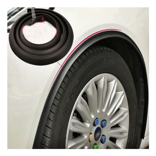 Set 2 ornamente protectie aripa idealSTORE din cauciuc 1,6 m x 5 cm, Protejeaza sprancenele ramei rotilor de noroi, murdarie, zgarieturi, culoare Neagra