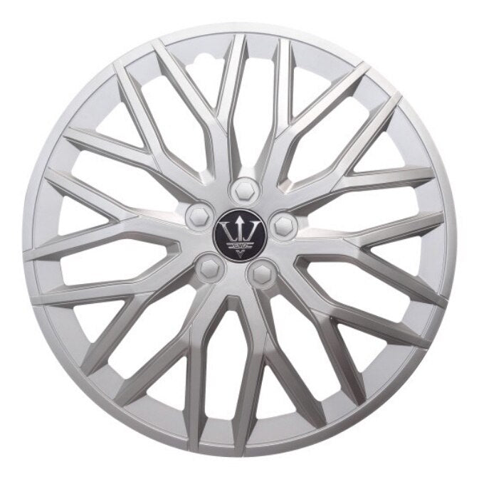 Set 4 Capace Roti 15 ' idealSTORE, Fabricate din Material Puternic si Durabil, Rezistente la Impact, Se Potrivesc cu Majoritatea Masinilor, Culoare Argintiu