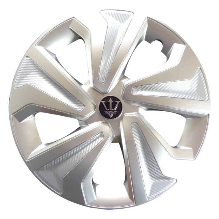 Set 4 Capace Roti 16 ' idealSTORE, Fabricate din Material Puternic si Durabil, Rezistente la Impact, Se Potrivesc cu Majoritatea Masinilor, Culoare Argintiu