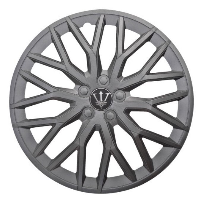 Set 4 Capace Roti 16 ' idealSTORE, Fabricate din Material Puternic si Durabil, Rezistente la Impact, Se Potrivesc cu Majoritatea Masinilor, Culoare Gri Antracit