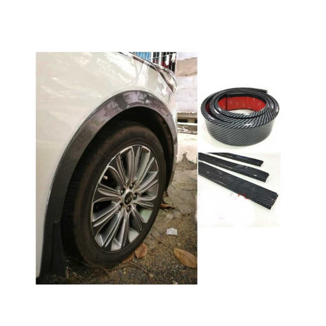 Set 4 ornamente protectie aripa idealSTORE din cauciuc 1,6mx3cm, Protejeaza sprancenele ramei rotilor de noroi, murdarie, zgarieturi, culoare Neagra carbon