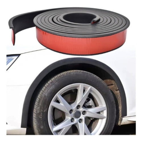 Set 4 ornamente protectie aripa idealSTORE din cauciuc 1,6mx3,5cm, Protejeaza sprancenele ramei rotilor de noroi, murdarie, zgarieturi, culoare Neagra