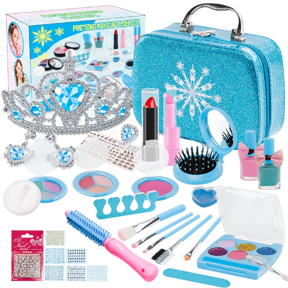 Set de machiaj pentru copii, TopGearWorld, Frozen, 32 Piese, 4-10ani, Multicolor