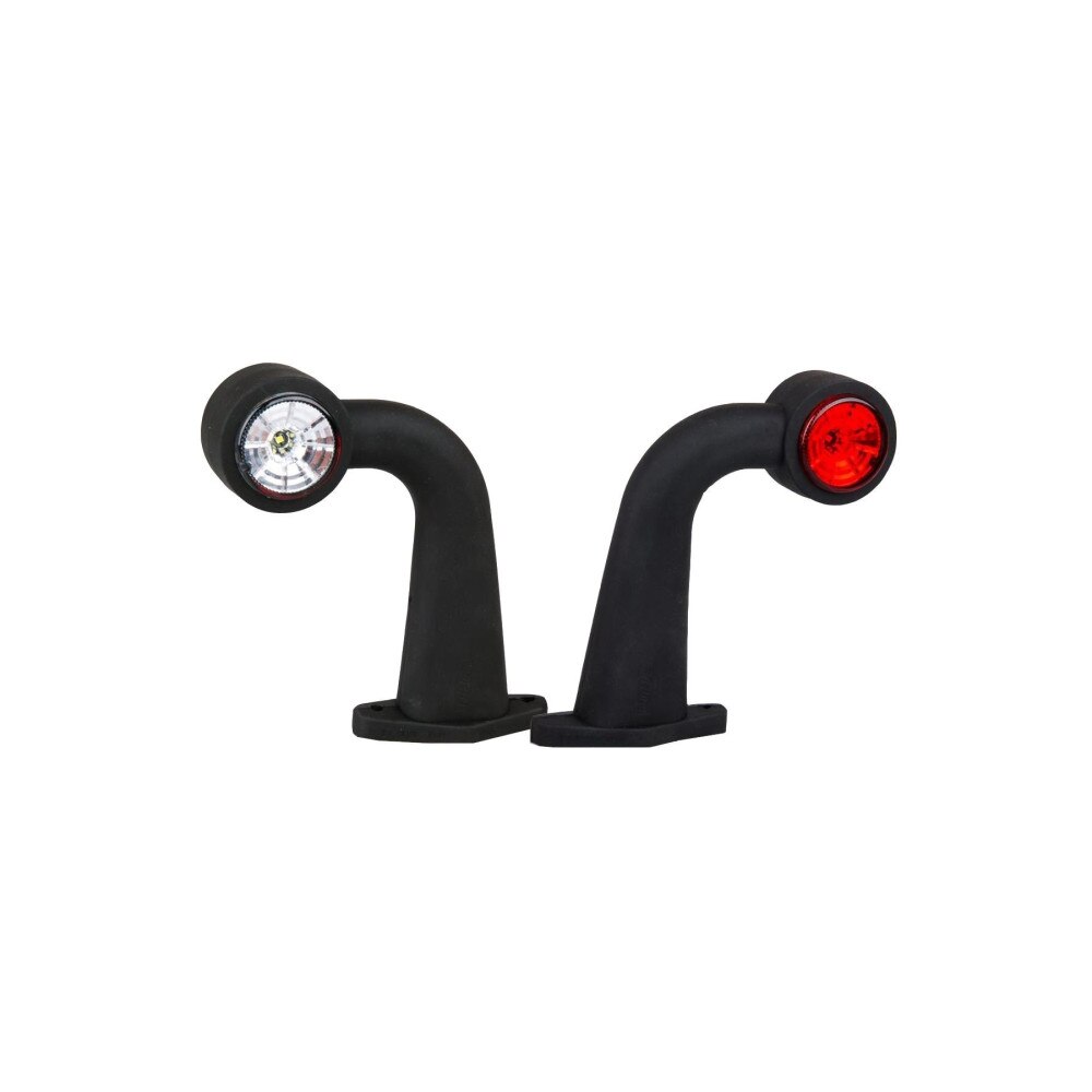 SET Lampa Gabarit LED idealStore, Cu Brat cu Cot 90, Calitate PREMIUM, Tensiune 12-36V, Brat din Cauciuc Flexibil si Durabil, Culoare Rosu si Transparent cu Deflector