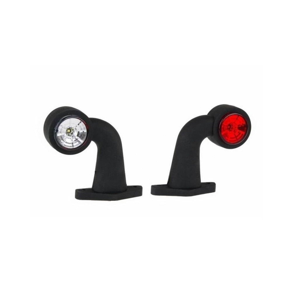 SET Lampa Gabarit LED idealStore, Cu Brat Mediu cu Cot 90, Calitate PREMIUM, Tensiune 12-30V, Brat din Cauciuc Flexibil si Durabil, Culoare Rosu si Alb
