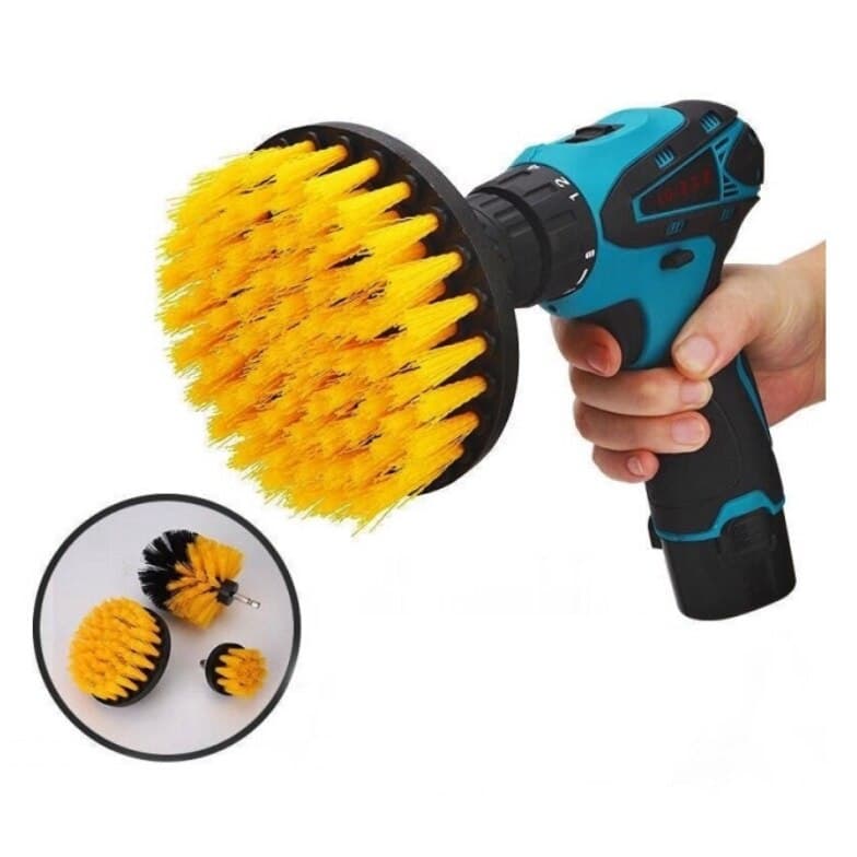 Set Trei Perii Curatat idealStore, Cu Adaptor Pentru Bormasina/Surubelnita Electrica, Peri Rigizi, Material Polipropilena, Usor de Folosit, Utilizare Universala