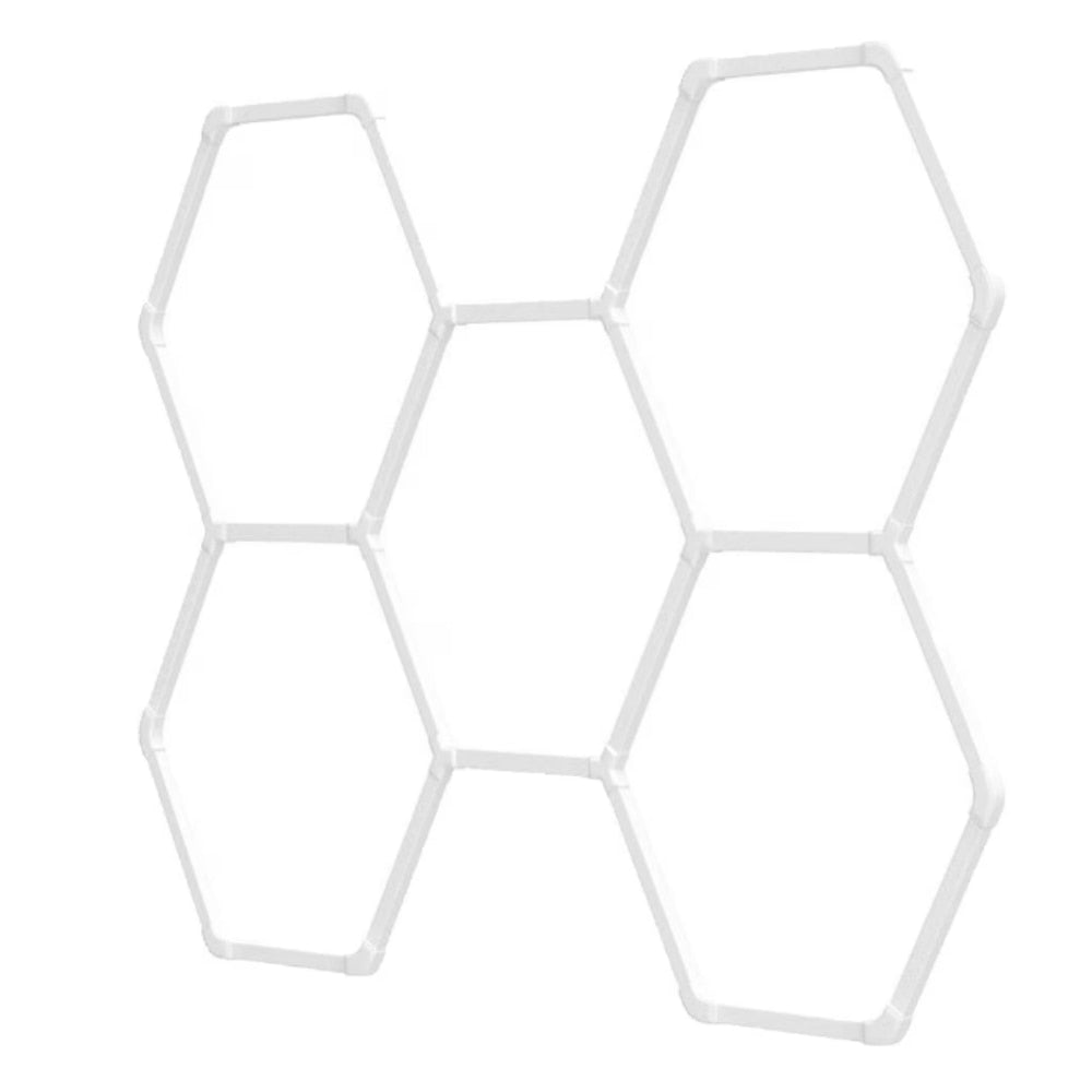 Sistem de Iluminat LED idealStore Hexagonal, Putere 168W, Lumina Alb Rece 6000K, Luminozitate 16800LM, Tensiune Alimentare 220V-240V, Dimensiune 234x164