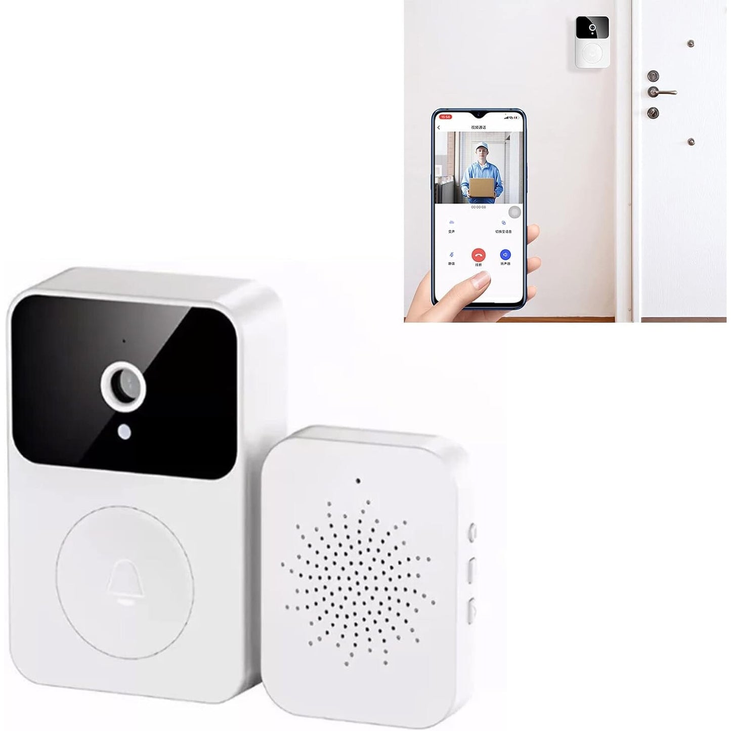 Sonerie idealSTORE cu Camera Wifi si Interfon, Impermeabila, Fara Fir, Vedere Nocturna in Infrarosu, Detecteaza Miscarea, Functie de Mesaj Vocal, Stocare Card sau Cloud, Functie Multi-Utilizator, Schimbare Voice, Autonomie Standby 365 zile