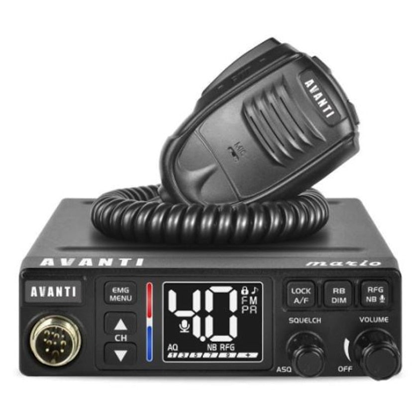 Statie Radio CB idealSTORE Avanti TOTALE, format 1DIN, 12-24V, Difuzor Frontal, ASQ RFGain Filtre Zgomot Reglabile, Putere 4W+, Display TFT LCD Multicolor