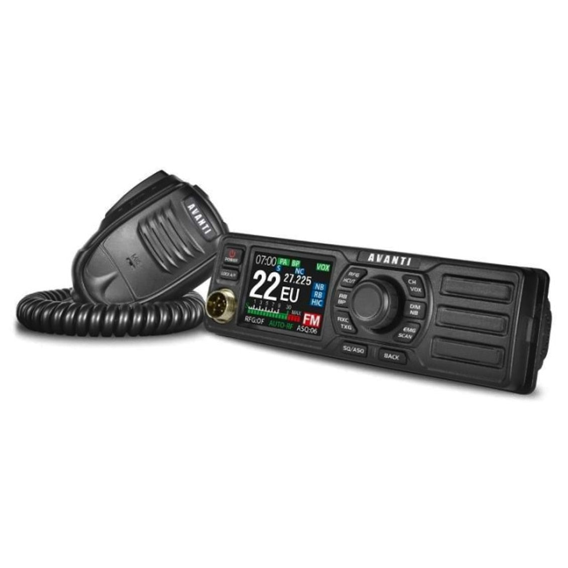 Statie Radio idealSTORE CB Avanti TOTALE, format 1DIN, 12-24V, difuzor frontal, ASQ RFGain, Filtre Zgomot Reglabile, Putere 4W+, Screen Saver, Autosquelch reglabil in 9 trepte