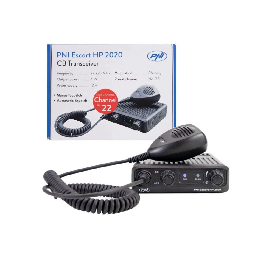 Statie Radio idealSTORE CB PNI Escort HP 2020 un singur canal 22 Frecventa 27,225 MHz, Fara Zgomot, Alimentare 12V
