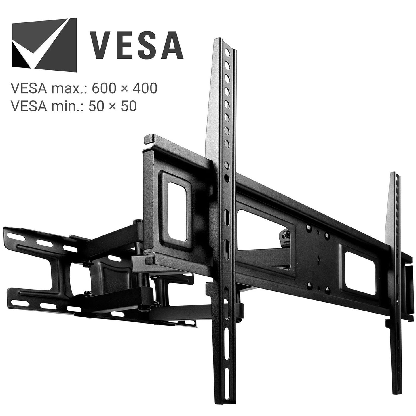 Suport TV idealSTORE, Articulat si Reglabil cu doua brate, Rotatie orizontala 120, Inclinare 8/+12, Sarcina 45 kg
