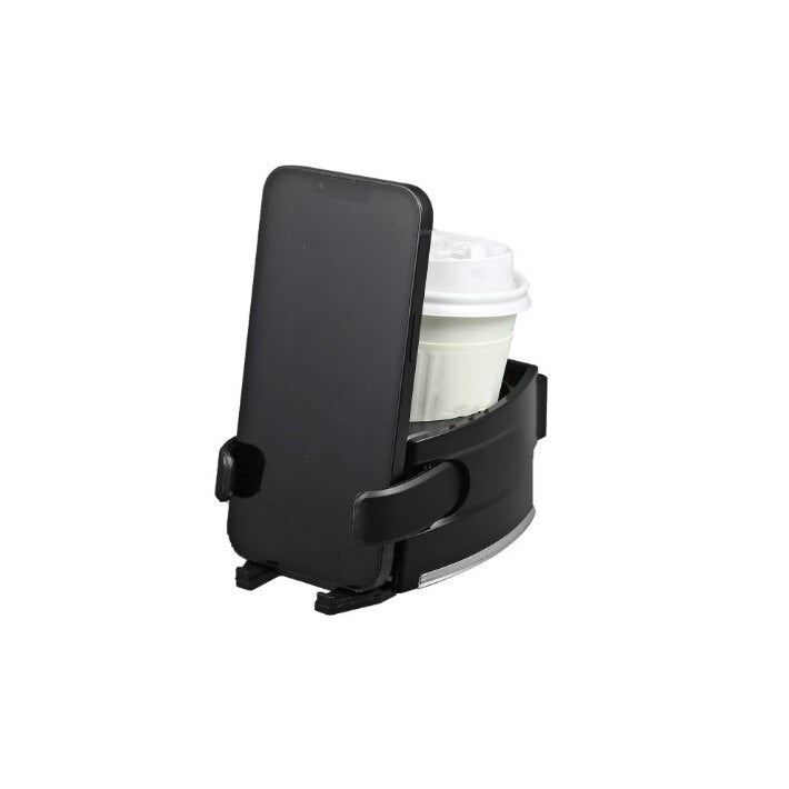Suport Auto 2in1 pentru Telefon si Pahar idealSTORE, Rotire 360, Impiedica Varsarea Lichidului, Construit din Materiale Durabile si Antiderapante