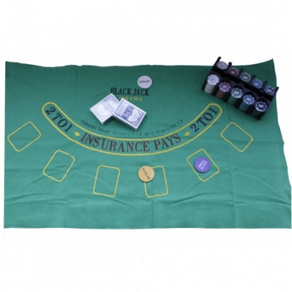 Set Poker Texas Hold'em Negru, 200 jetoane cu 5 valori, 2 pachete de carti, covoras masa de joc, Jetoane Dealer Big si Small Blind, cutie metalica