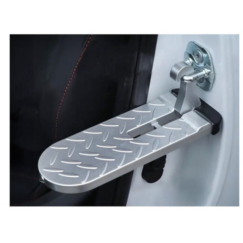 Treapta pliabila idealSTORE pentru usa masina cu ciocan pentru spart, Dimensiuni totale 15,5 x 8 x 1,2 cm, Inaltime carlig 6,5 cm