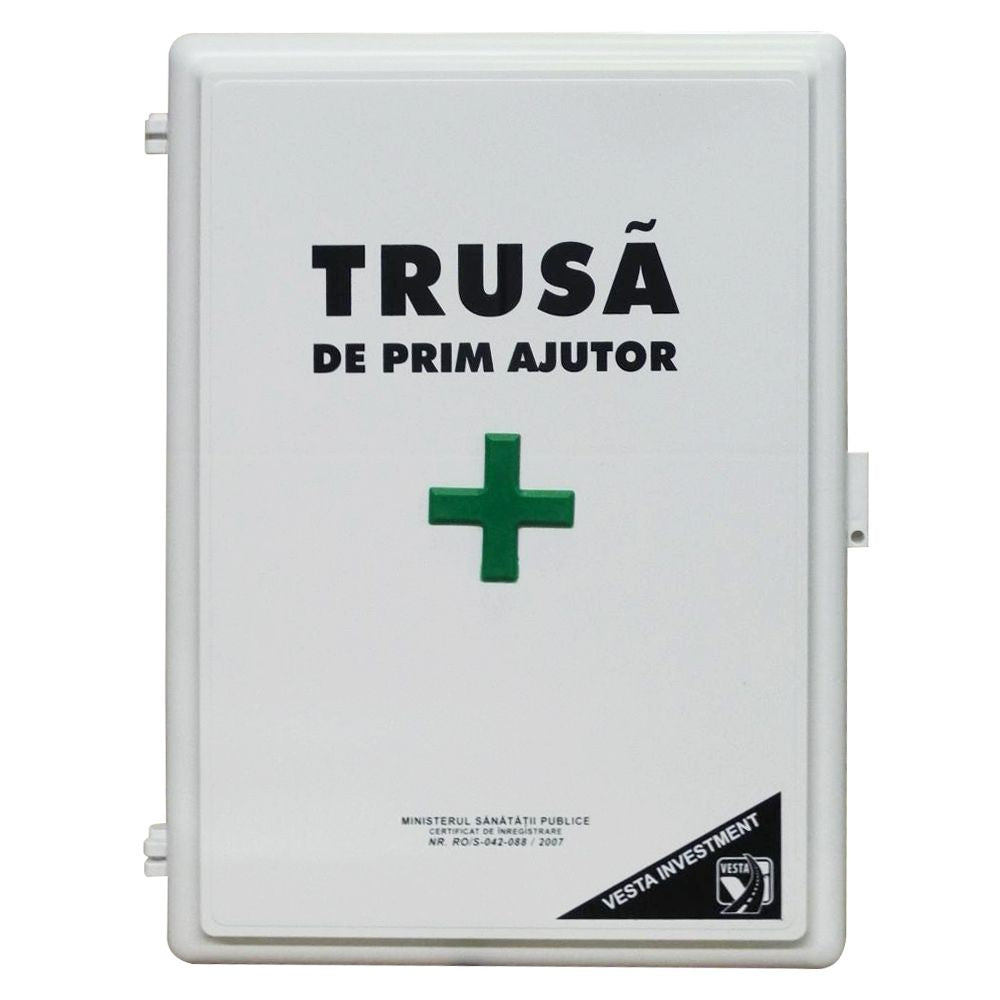 Trusa sanitara de prim ajutor cu fixare pe perete Vesta model:311, 87 componente , nr. omologare RO/S-042-088