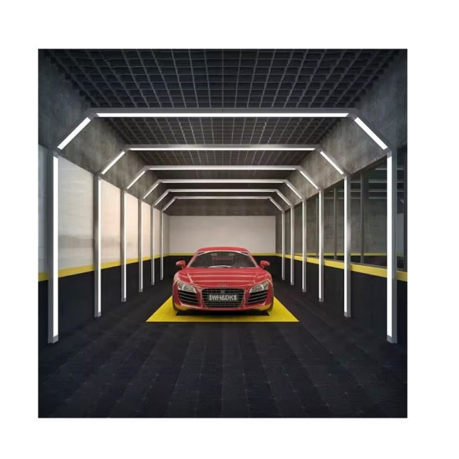 Tunel LED detailing auto idealSTORE Putere totala 1470W, Temperatura de culoare 6000K alb rece, 4000x5244 mm, Tehnologie LED T8, Eficienta luminoasa 100120 lm/W, Tensiune alimentare 220V 240V