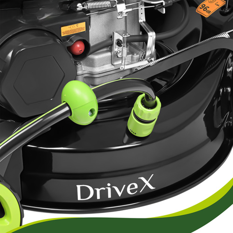 Masina de tuns gazonul pe benzina DriveX idealSTORE,6 CP,Cos colector 60L, Latime taiere 460mm